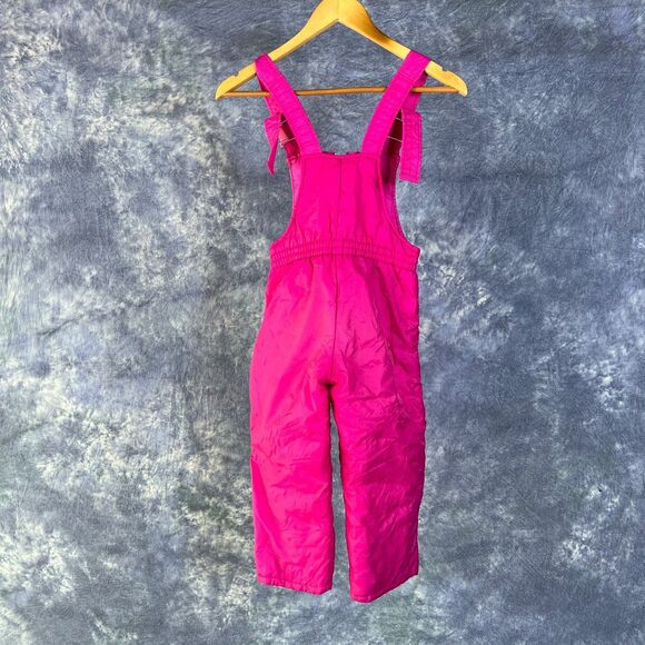 Vtg RME Snow Pants & Bibs Girls Kids 5 Pink Windproof Zip Front - Picture 2 of 4